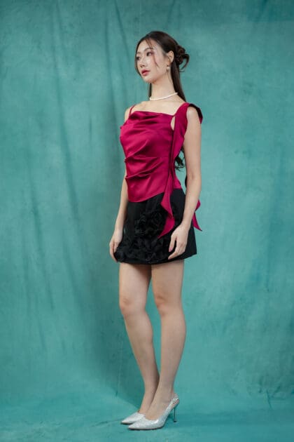 Alternative view of Tiffany Top in Burgundy