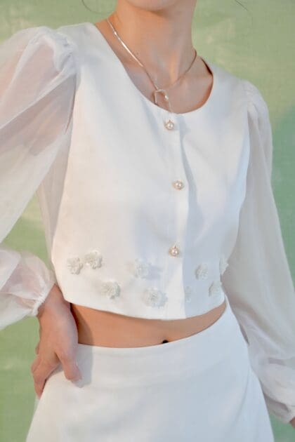 Alternative view of Mirage Blouse in White