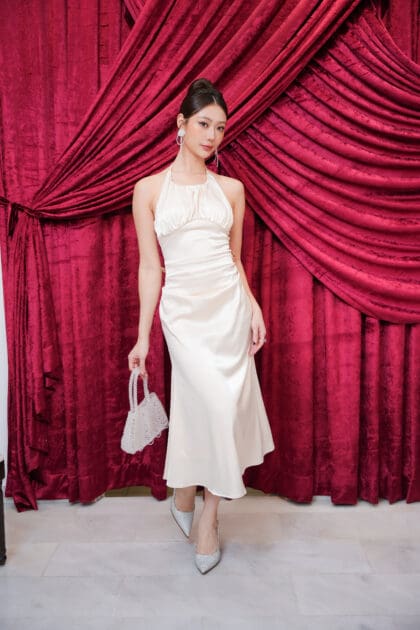 Alternative view of Belle Drape Dress in Champagne