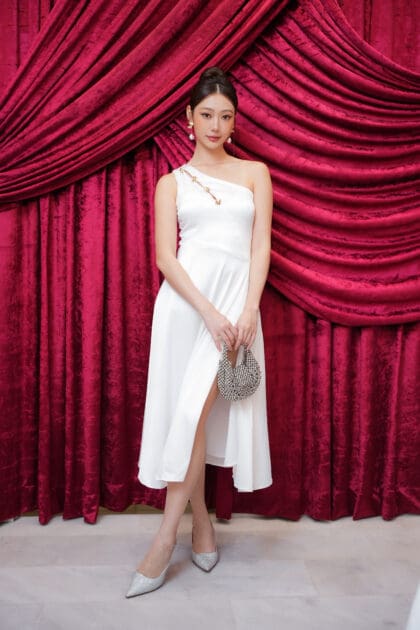 Alternative view of Starry Toga Dress in White