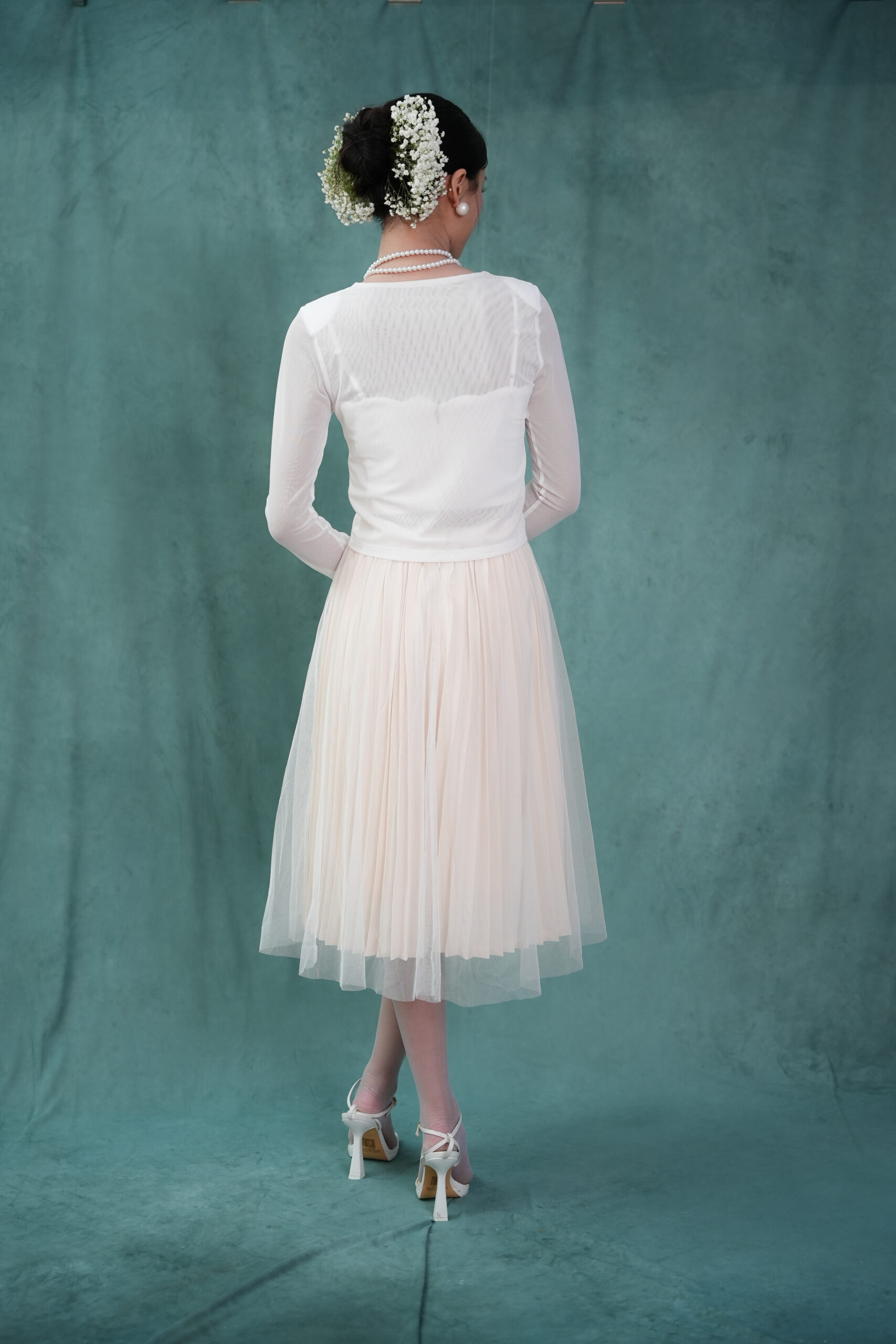 Nixx Mesh Cardigan in White - Image 3