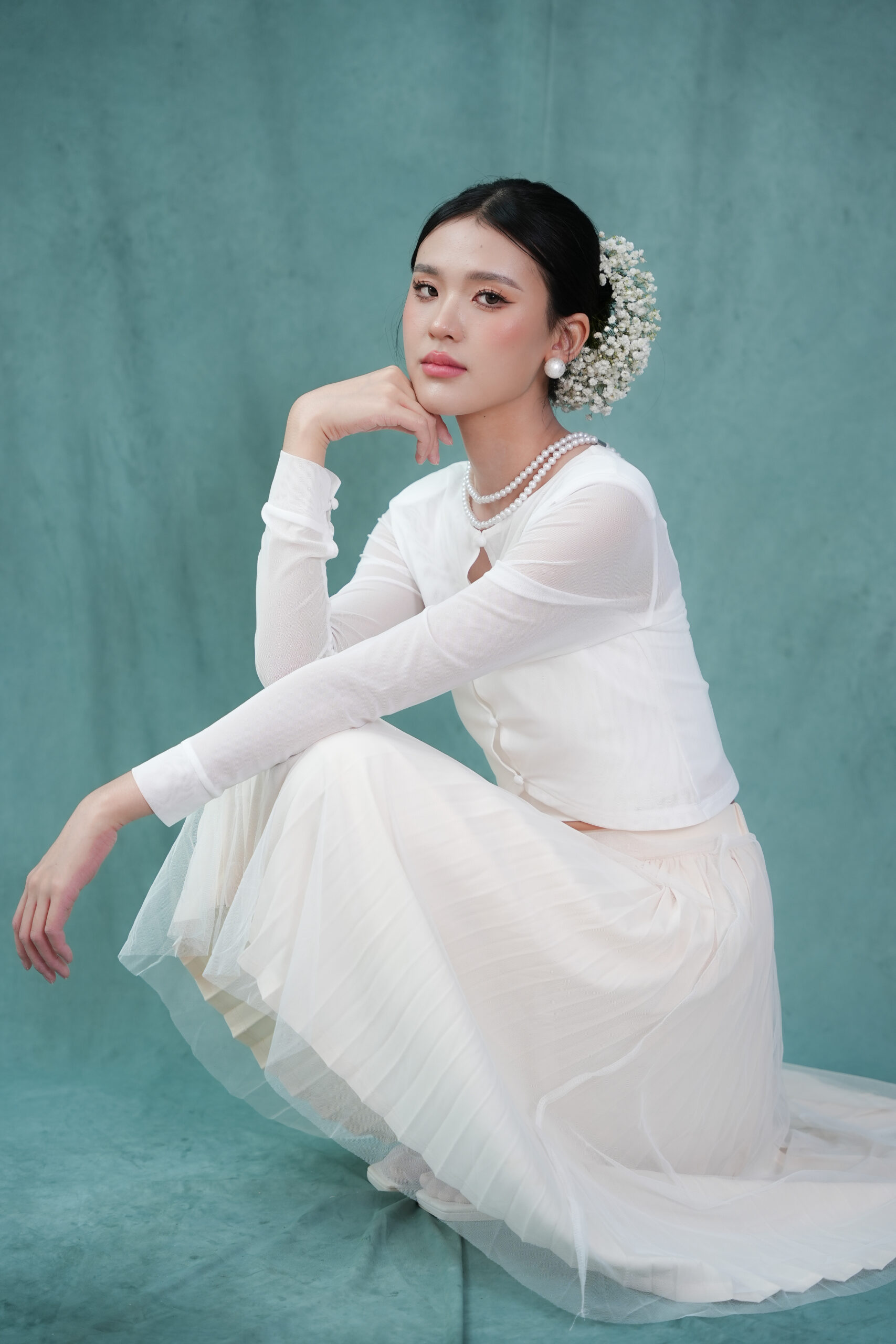 Nixx Mesh Cardigan in White - Image 8