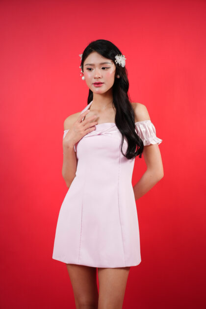 Alternative view of Blush Halter Neck Dress in Pink