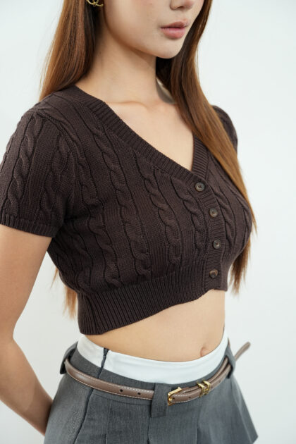 Alternative view of Muse Knit Top in Brown