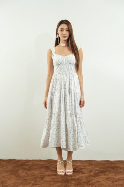 Sun-Kissed Long Dress in Purple Print