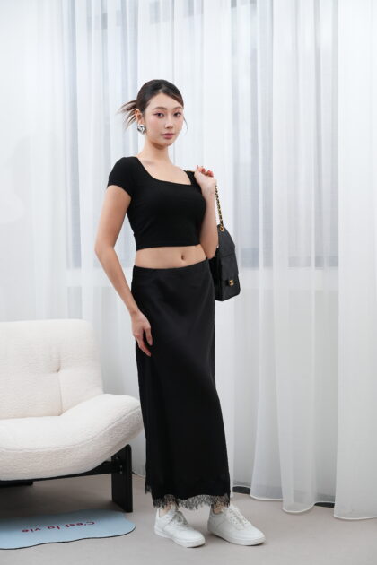 Alternative view of Comfort Crop Top in Black
