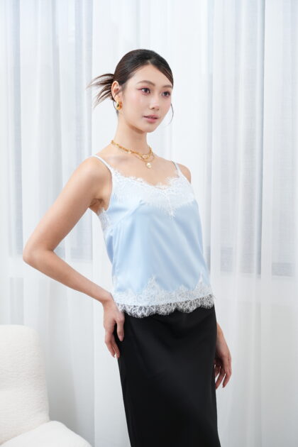 Alternative view of Satin Lover Top in Icy Blue
