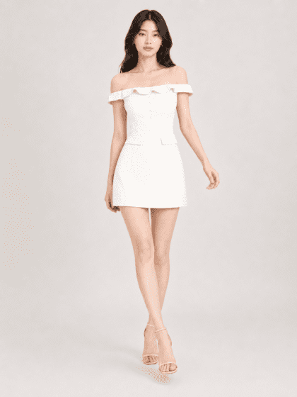 Sim-Off Shoulder in White