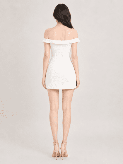 Alternative view of Sim-Off Shoulder in White