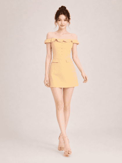 Sim-Off Shoulder in Yellow