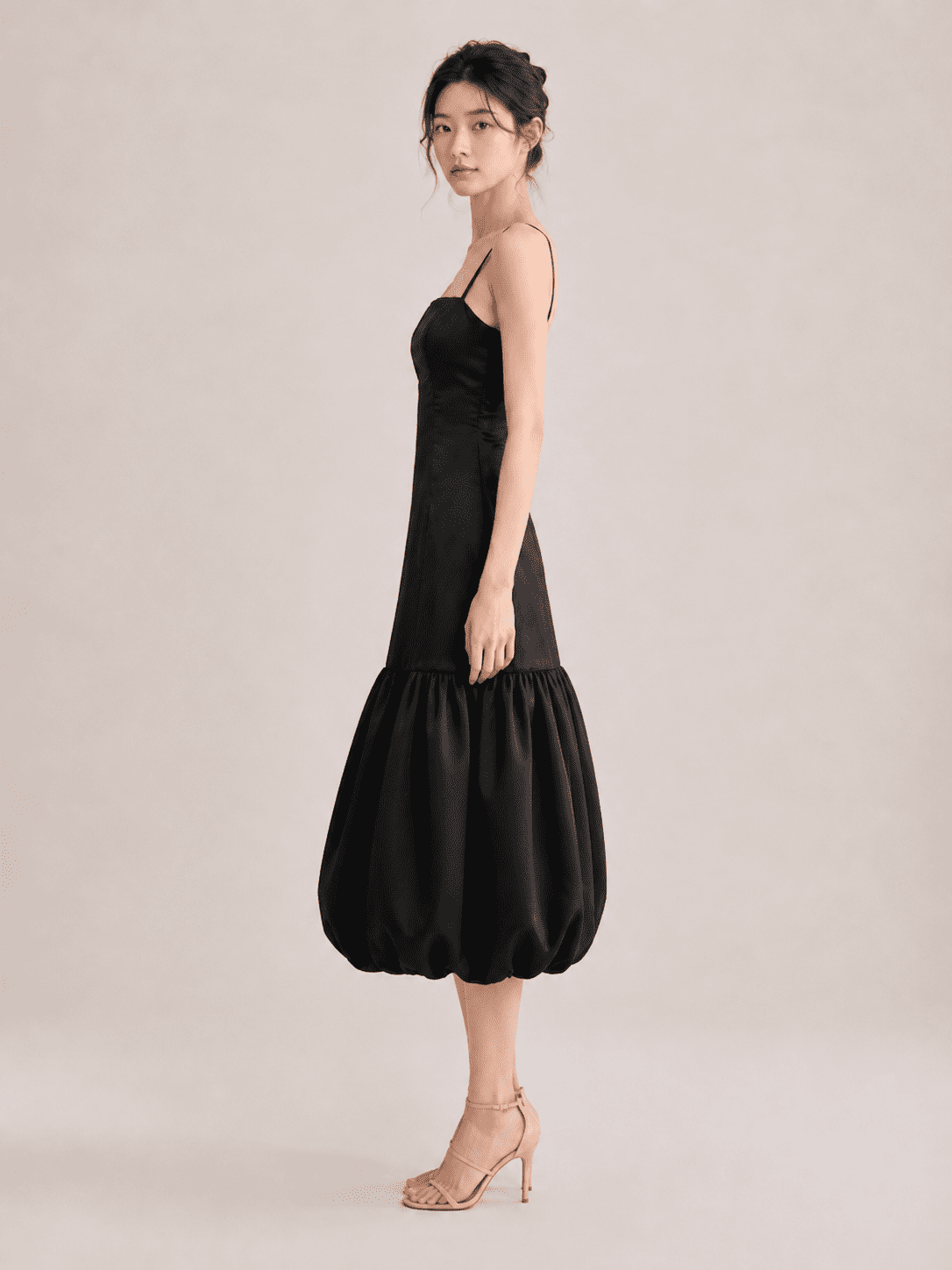 Bubble Long Dress in Black - Image 3