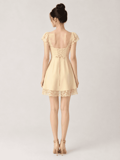 Alternative view of Leora Tie-Back Dress in Beige