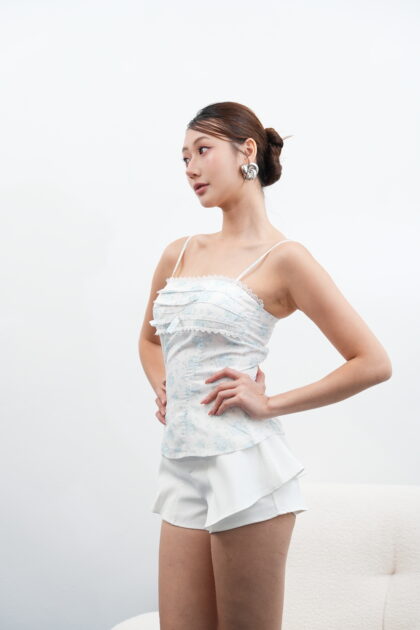 Alternative view of X Corset in Blue Print