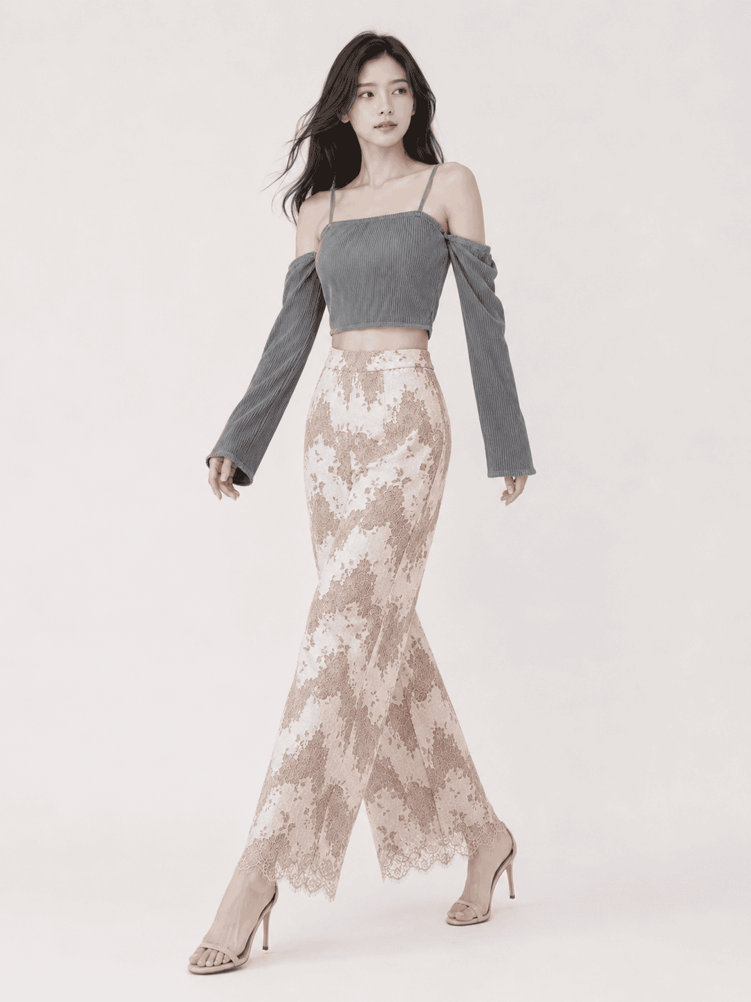 Nixx Crop Top in Grey - Image 3