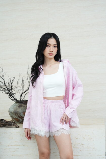 Alternative view of BFF Blouse in Stripe Pink