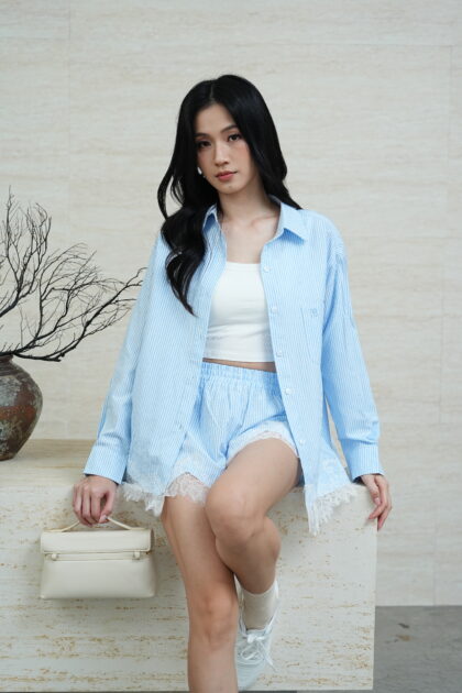 BFF Blouse in Stripe Blue