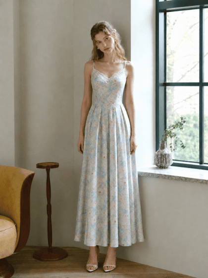 Alternative view of Athena Maxi Dress in Blue Print (Backorder)