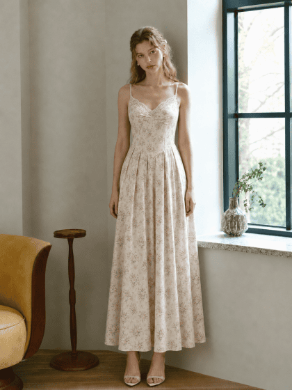 Athena Maxi Dress in Pink Print