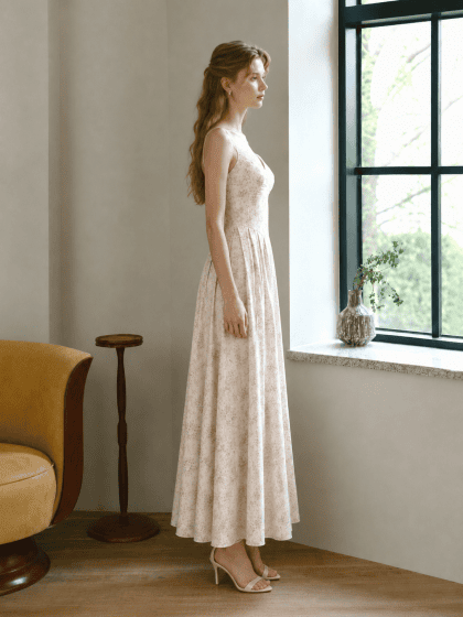 Athena Maxi Dress in Pink Print - Image 5