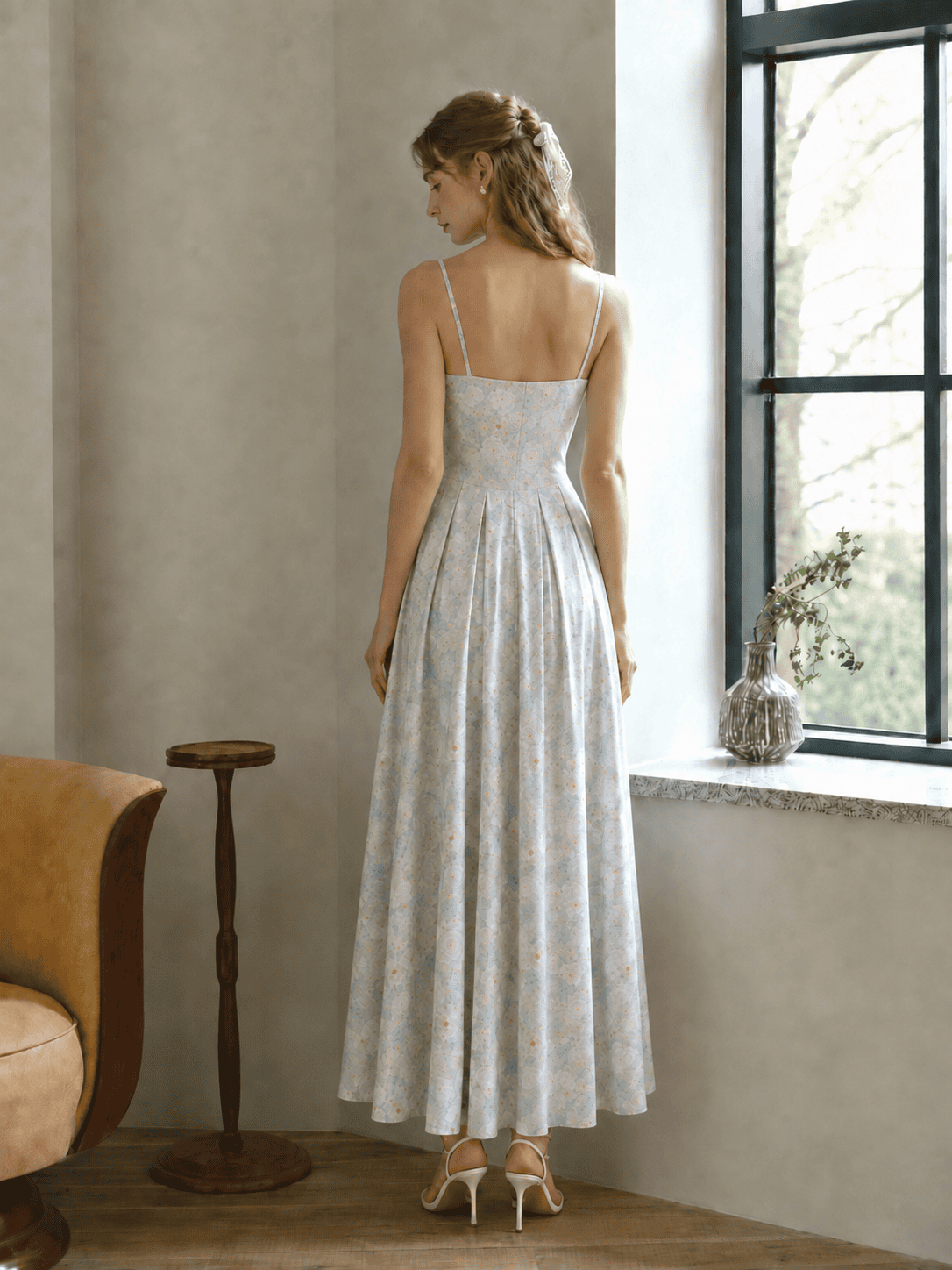 Athena Maxi Dress in Blue Print (Backorder) - Image 5