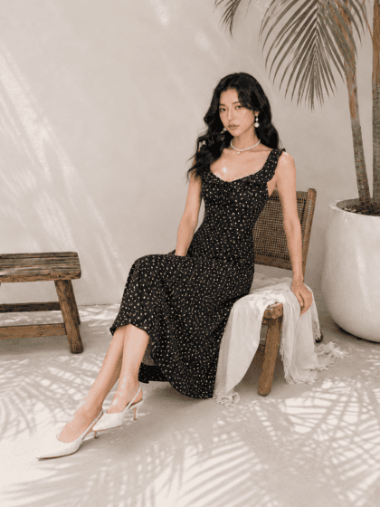 Cha Cha Long Dress in Black - Image 7