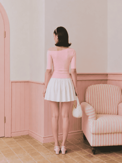 Pink Off Top in Pink - Image 4