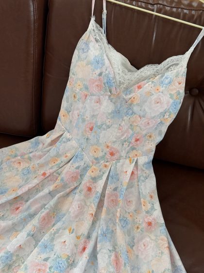 Athena Maxi Dress in Blue Print (Backorder) - Image 3