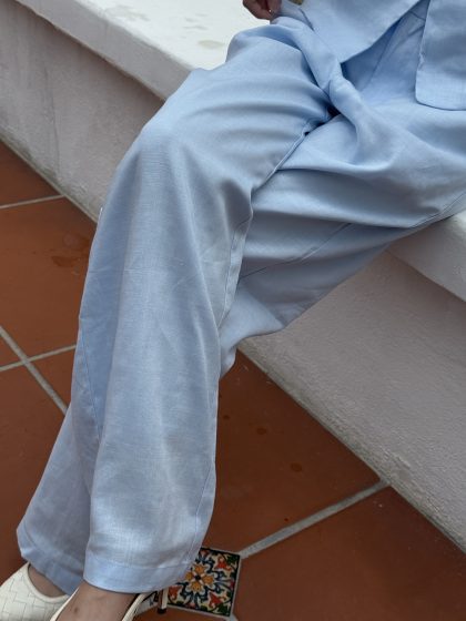 Alternative view of Linen Long Pant in Blue