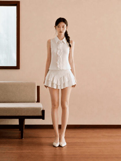 Vava Collar Top in White