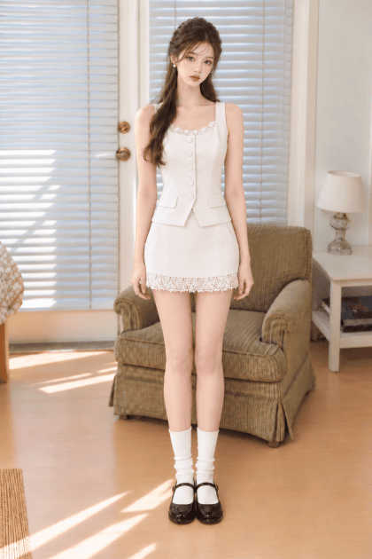 Violetta Skirt in Off White