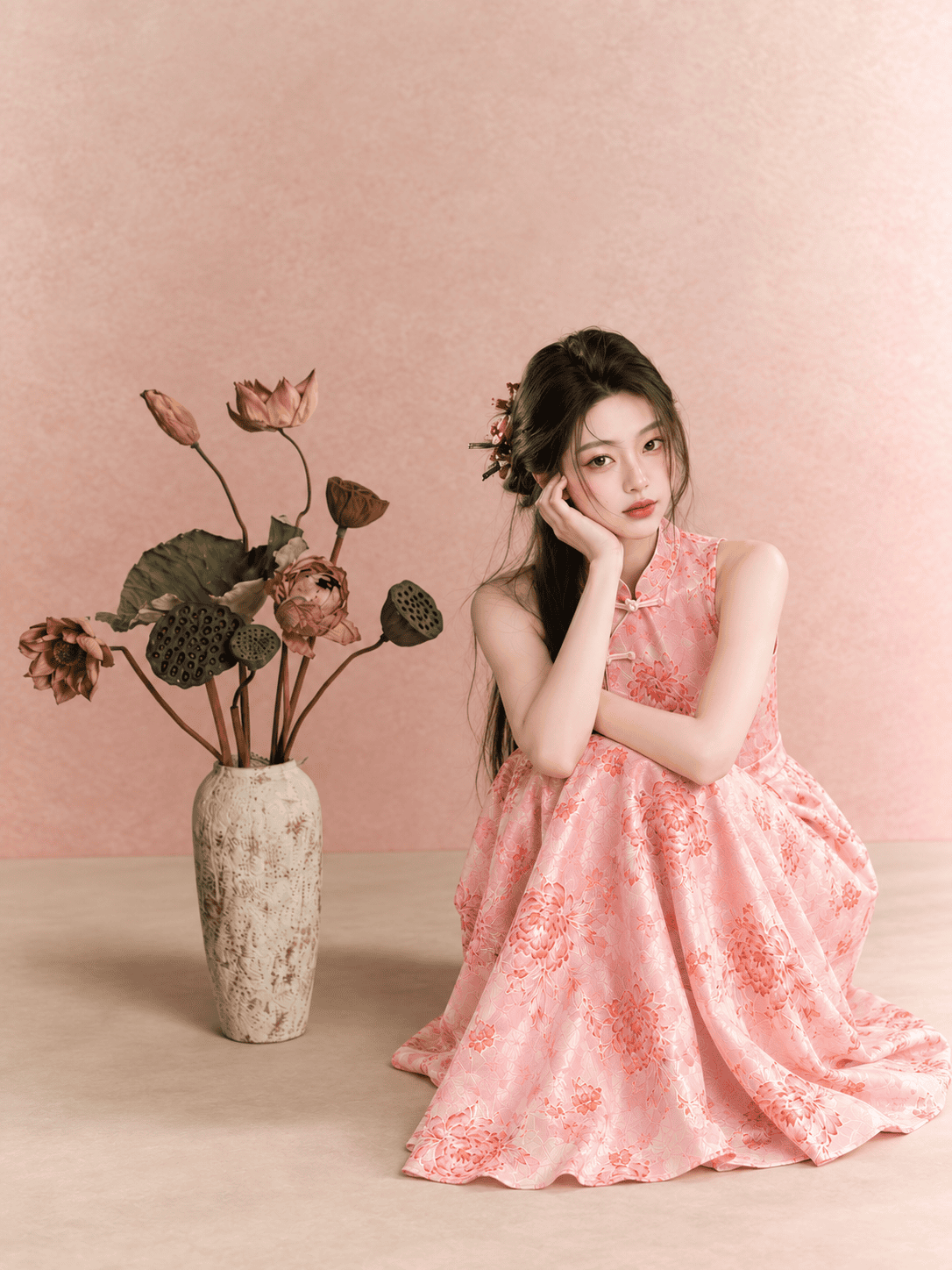 Qipao in Pink (Pre-order) - Image 5
