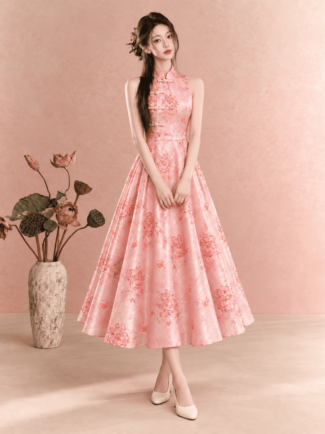 Qipao in Pink (Pre-order) - Image 3
