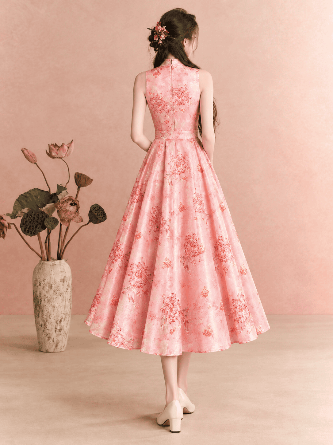 Qipao in Pink (Pre-order) - Image 4
