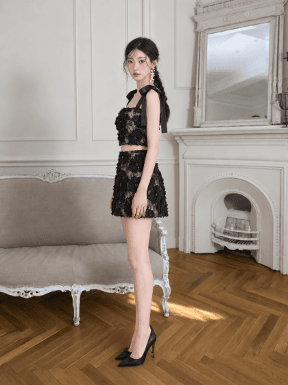 Alternative view of Gem Skort in Black